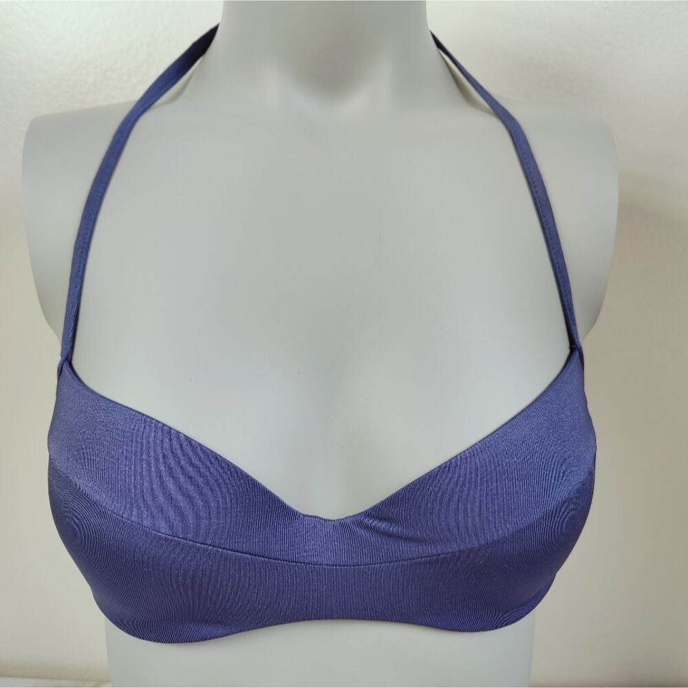 VTG Y2K Philippe Matignon Blue Underwire Bikini Top, Sz 36C